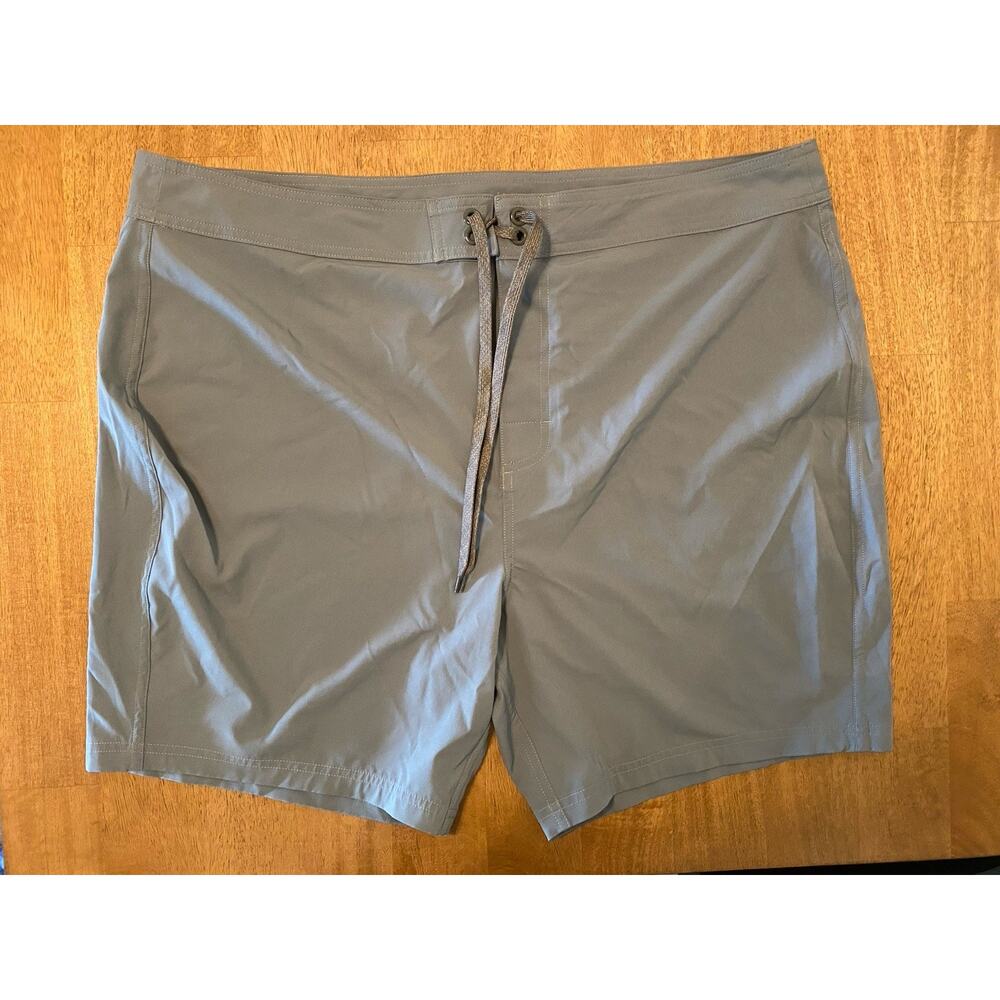 prAna Riveter Board Shorts Men 40x7 Swim Trunks Surf Beach Steel‎ Blue Gorpcore
